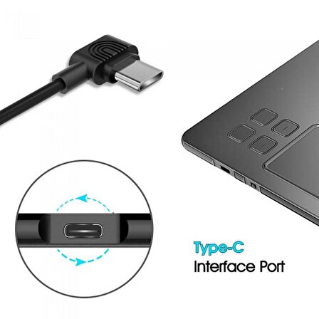 Veikk A50/A15/A15Pro,VK1060/VK1060Pro Grafik Tablet Uyumlu USB to Type-C Kablo