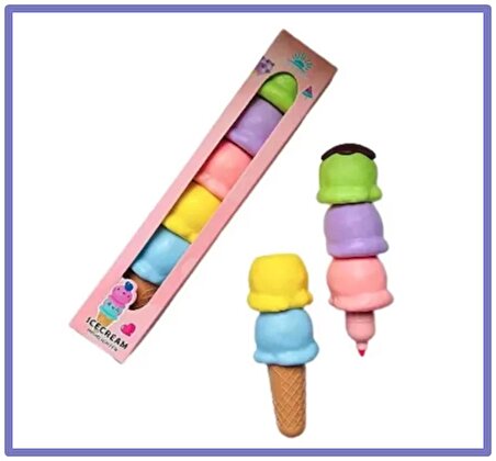 Misyon Dondurma Fosforlu Kalem 5 Renk Üst üste