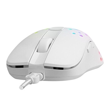 Altec Lansing Beyaz USB Kablolu 6 Tuşlu Renkli Led Işıklı 8000DPI Gaming Oyuncu Mouse