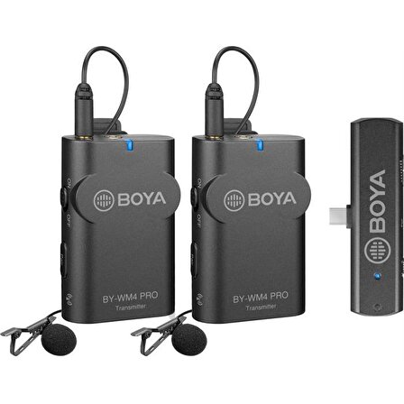 Boya BY-WM4 Pro K6 Type-C USB-C İkili Telefon Kablosuz Yaka Mikrofonu