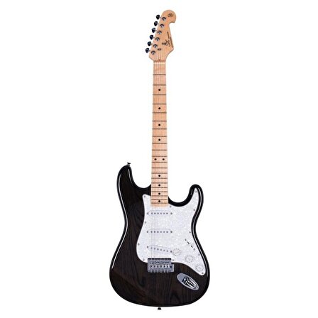 SX Stratocaster Elektro Gitar (Trans Black)