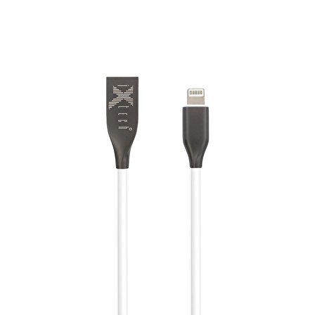 Lightning to Silikon Kablo USB Şarj ve Data Kablosu 1mt Beyaz