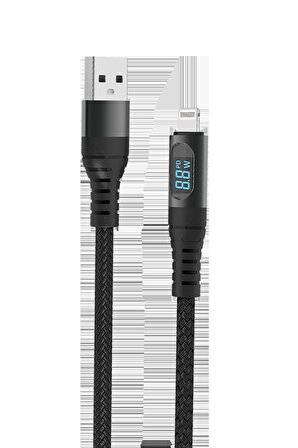 USB to Lightning Dijital Göstergeli Hızlı Şarj Kablosu