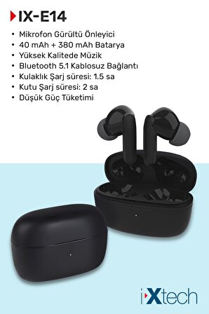 Kablosuz Bluetooth Airbuds Siyah