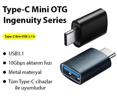 Type-C To Usb Dönüştürücü Adaptör Mini Otg Hızlı Data Şarj Aparatı Uyumlu
