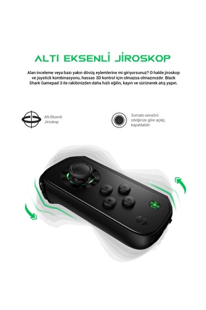 Black Shark Gamepad 3 Set Sol El Siyah (Resmi Distribütör Garantili)