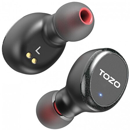 Tozo T10S IPX8 Su Geçirmez ENC Gürültü Engelleme Bluetooth 5.3 TWS Kablosuz Kulaklık Siyah