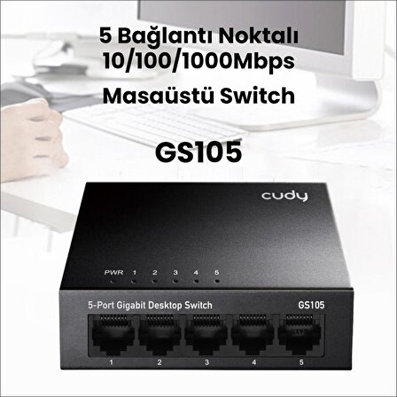 Cudy GS105 5 Port 10/100/1000M 16k MAC Gigabit Metal Switch
