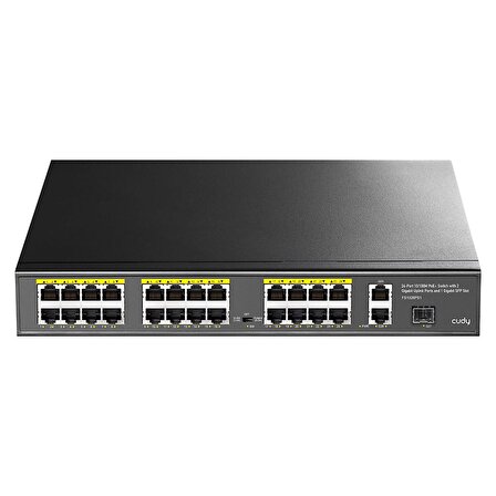 Cudy FS1026PS1 300W PoE+ 24 Port 10/100Mbps+ 2 Port 10/100/1000Mbps Gigabit+1 Port SFP Switch