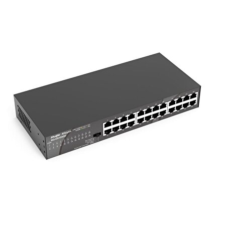 REYEE RG-ES124GD 24 PORT GIGABIT METAL KASA SWITCH Tak Çalıştır, Çelik Kasa (YÖNETİLEMEZ)