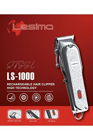 Steel Dijital Profesyonel Saç Sakal Tıraş Makinesi Ls-1000