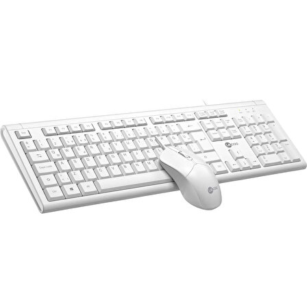 Lenovo Lecoo CM101 Q Türkçe USB Beyaz Klavye + Mouse Seti