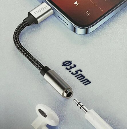 İphone Lightning 3,5 mm Aux Kulaklık Çevirici Hasır Ses Kablosu 30 cm