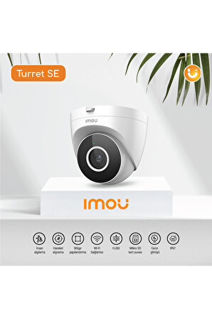 Imou Turret SE WiFi Kamera/4MP-Gece Görüş-İnsan Algılama-Siren-IP67-SD Kart-ONVIF- Bulut (IPC-T42EP)