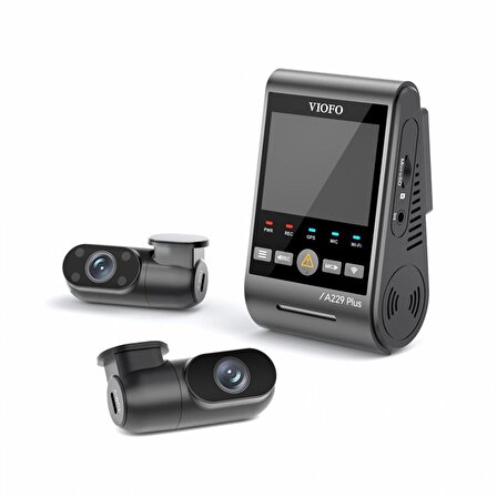Viofo A229 Plus 3 Kameralı Ön-İç-Arka 2K+2K+1080P HDR Sony Starvis 2 WiFi GPS’li Araç Kamerası