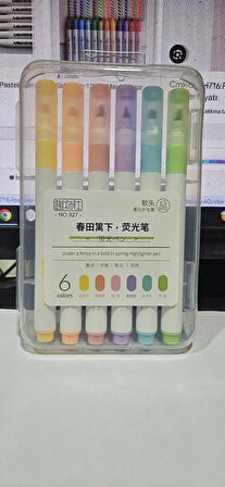 6lı pastel renk fosforlu kalem seti