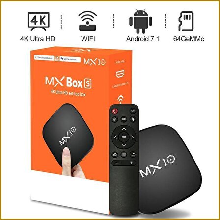 4K Android 11 Smart Tv Box + Stick Wifi Akıllı Tv Kutusu Ve Kumandası Medya Oynatıcı Mx10 Box
