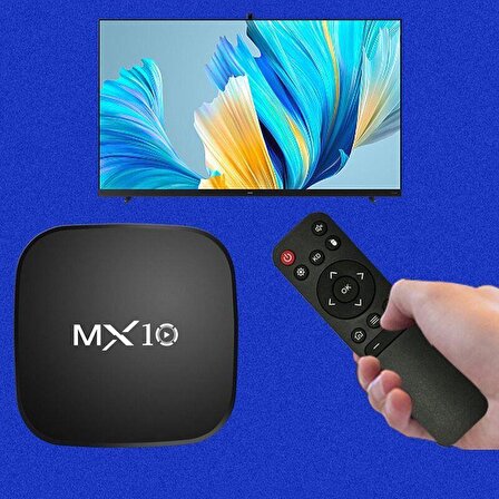 4K Android 11 Smart Tv Box + Stick Wifi Akıllı Tv Kutusu Ve Kumandası Medya Oynatıcı Mx10 Box