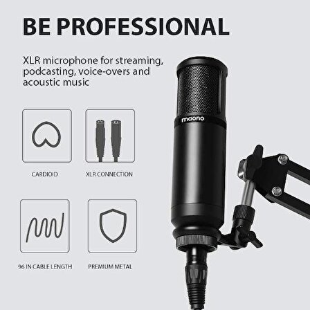 Maono AU-PM320 XLR Condenser Profesyonel Studio Vokal Mikrofonu