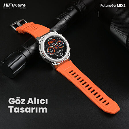 HiFuture FutureGo Mix2 36mm Akıllı Saat Günışığı Turuncusu