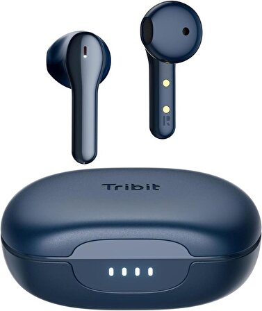 Tribit SolarBuds C2 4 Mikrofon CVC 8.0 Çağrı Gürültüsü Engelleme 32 Saat Çalma Süresi 5.2 Kablosuz Bluetooth Kulak İçi Kulaklık Koyu Mavi