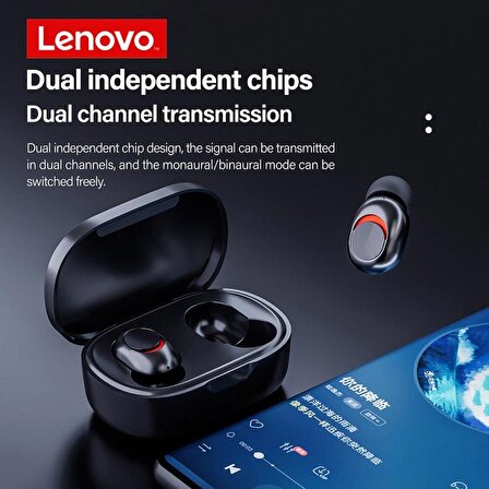 Lenovo PD1X TWS bluetooth 5.0 Kulakiçi Kablosuz Telefon Kulaklığı Siyah