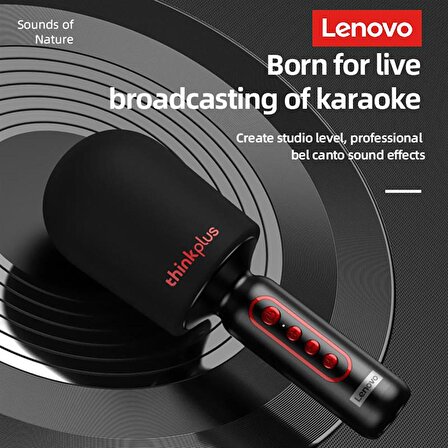Lenovo Thinkplus M1 Ses Değiştirme Özellikli Karaoke Bluetooth Mikrofon Speaker Siyah