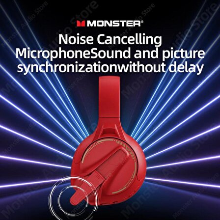Monster Storm XKH03 Profosyenel Kulaküstü Bluetooth Kulaklık Kırmızı