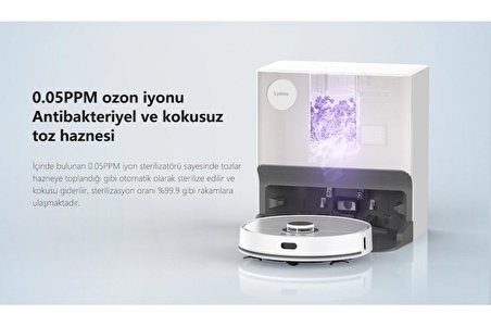 Lydsto  W2 Lite 8000 Pa Sterilizasyonlu Su & Toz Toplama Üniteli Yapay Zeka Robot Süpürge