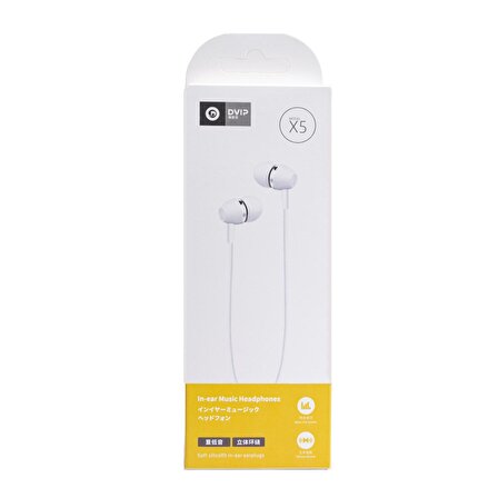 DVIP X5 İn-Ear 3.5MM Jack Girişli Mikrofonlu Kablolu Kulaklık Beyaz