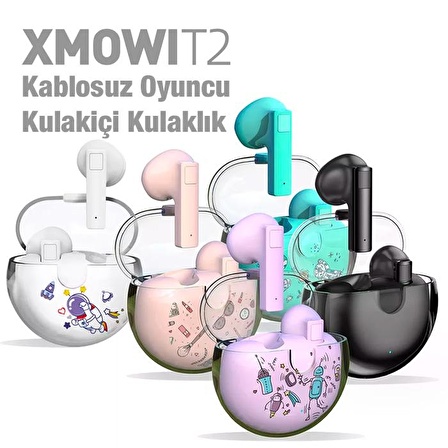 Xmowi T2 Bluetooth 5.0 Kablosuz Kulaklık Gaming Kulakiçi Oyuncu Kulaklığı SİYAH