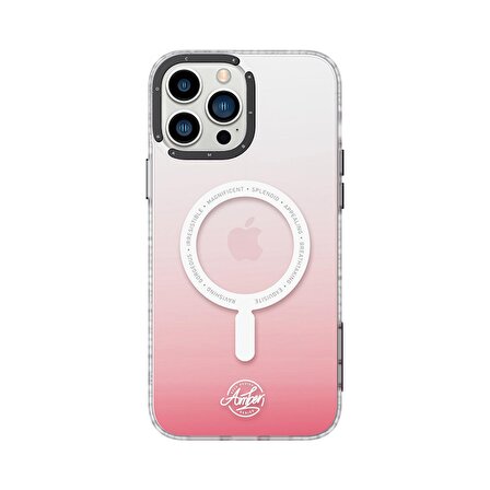 Rock iPhone 14 Pro Amber Serisi MagSafe Kılıf Pembe