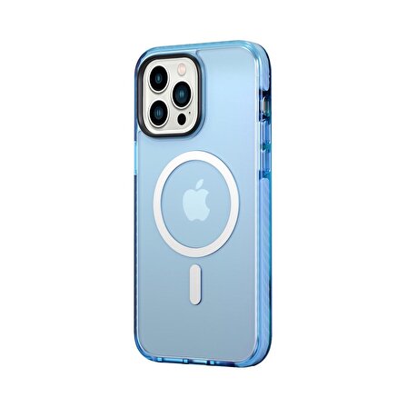 Rock iPhone 14 Pro Shield Serisi MagSafe Anti Shock Kılıf Mavi
