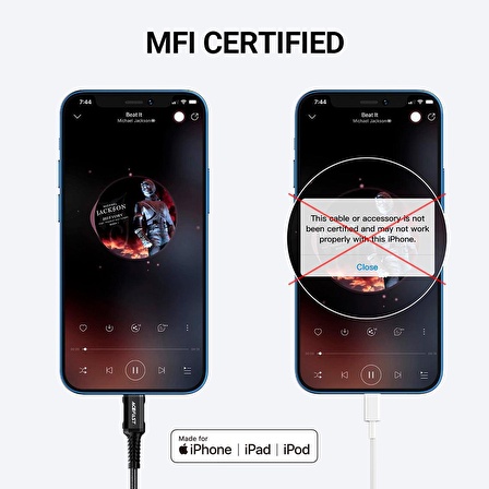 Acefast C1-05 MFI Lightning to 3.5mm Jack Aux Dönüştürücü Kablo