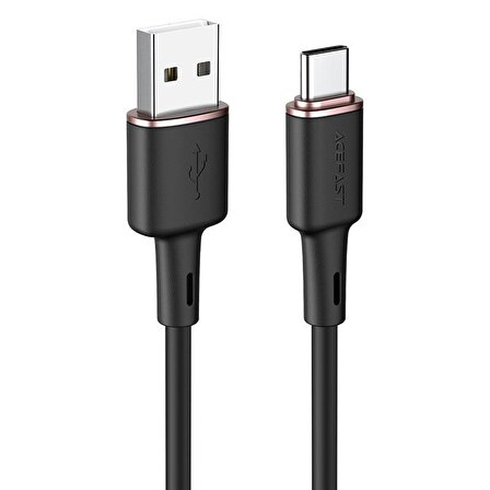 Acefast C2-04 USB Type-C 3A Hızlı Şarj ve Data Kablosu Siyah