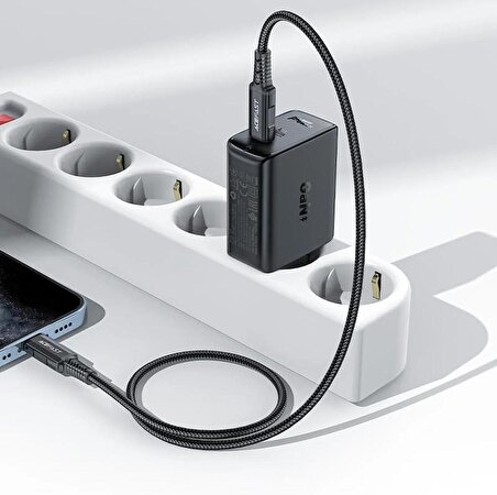 ACEFAST Duvar Tipi Şarj Cihazı PD50W Dual USB-C 45W Çıkış Hızlı Şarj Başlığı GaN Type-C Çıkışlı Şarj Kafa (2xUSB-C) EU A29 Beyaz