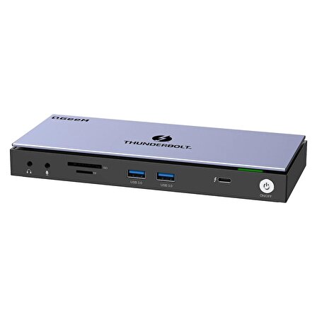 Qgeem QG-T4801 Thunderbolt 4 Destekli Pro 16 in 1 HDMI 8K DP Rj45 40Gbps Type C Docking Station