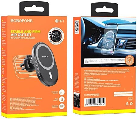 Borofone Profesyonel Araç İçi Telefon  Manyetik Tutucu Araç Havalandırmasına Uygulanır iPhone Uyumlu BH71