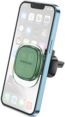 Borofone Araç İçi Telefon Manyetik Tutucu Araç Havalandırmasına Uygulanır iPhone Uyumlu Samsung Uyumlu Xiaomi Uyumlu Turkuaz Renk BH82
