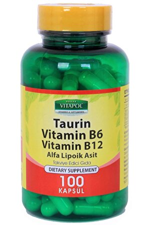 Trunature Vitapol Taurin 500 Mg Vitamin B6 Vitamin B12 100 Kapsül