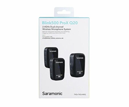 Saramonic Blink500 ProX Q20 İkili Kablosuz Yaka Mikrofonu