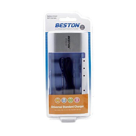 Beston BST-802 AA/AAA/9V Çoklu Kalem Pil Şarj Cihazı