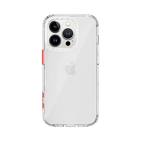 Rock iPhone 14 Pro Air Serisi Şeffaf Silikon Kılıf Beyaz