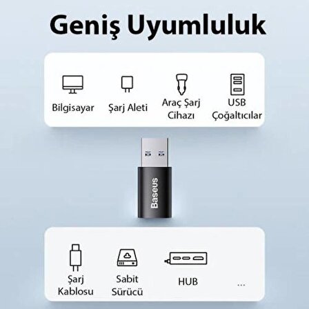 BASEUS USB 3.1 To Type-C OTG Dönüştürücü Adaptör, 10 Gbps Veri Aktarım, Mini Type C Çevirici