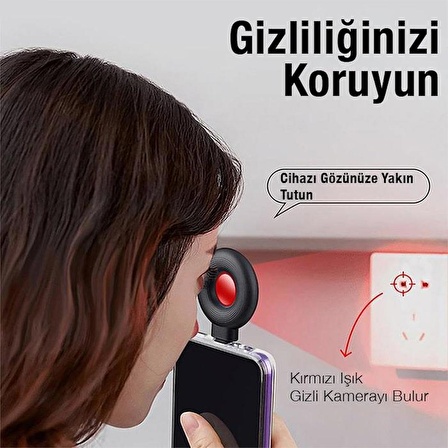 Polham Type-C Giriş Taşınabilir Mini Kızılötesi Kamera Bulucu, Spy, Hidden Kamera Dedektörü