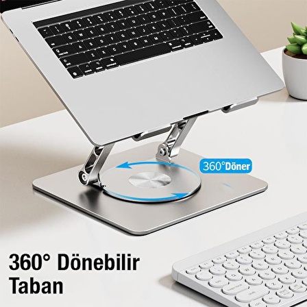 Polham 11-17 İnch Yükseklik Ayarlamalı, Katlanabilir Tablet ve Laptop Standı, 360 Derece Dönebilen