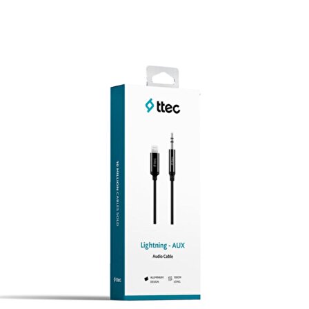 Ttec 1 Metre Aux 3.5mm to İphone Lightning Ses Aktarım Kablosu, İphone Aux Kablo