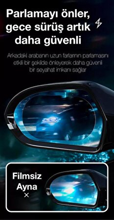 Baseus 2 Adet 135x95mm 0.3mm Otomobil Yan Aynalar İçin Yağmur, Su Kaydırıcı ve Sis Önleyici Cam Filmi