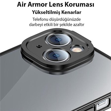 Baseus Kamera Korumalı iPhone 14 Silikon Kılıf ve Ful Kaplama Kırılmaz Ekran Koruyucu, Air Armor,Sararmaz Kılıf