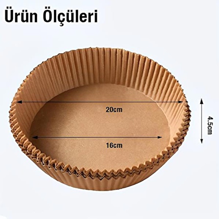 Polham 50 Adet Yanmaz, Yapışmaz Airfry, Fritöz Pişirme Kağıdı, Xiaomi, Philips ve Tüm Modellerle Uyumlu